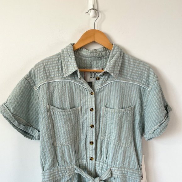 *SOLD* Urban Outfitters BDG Devon Linen Tie Waist Cheeky Romper Beach - Picture 4 of 8
